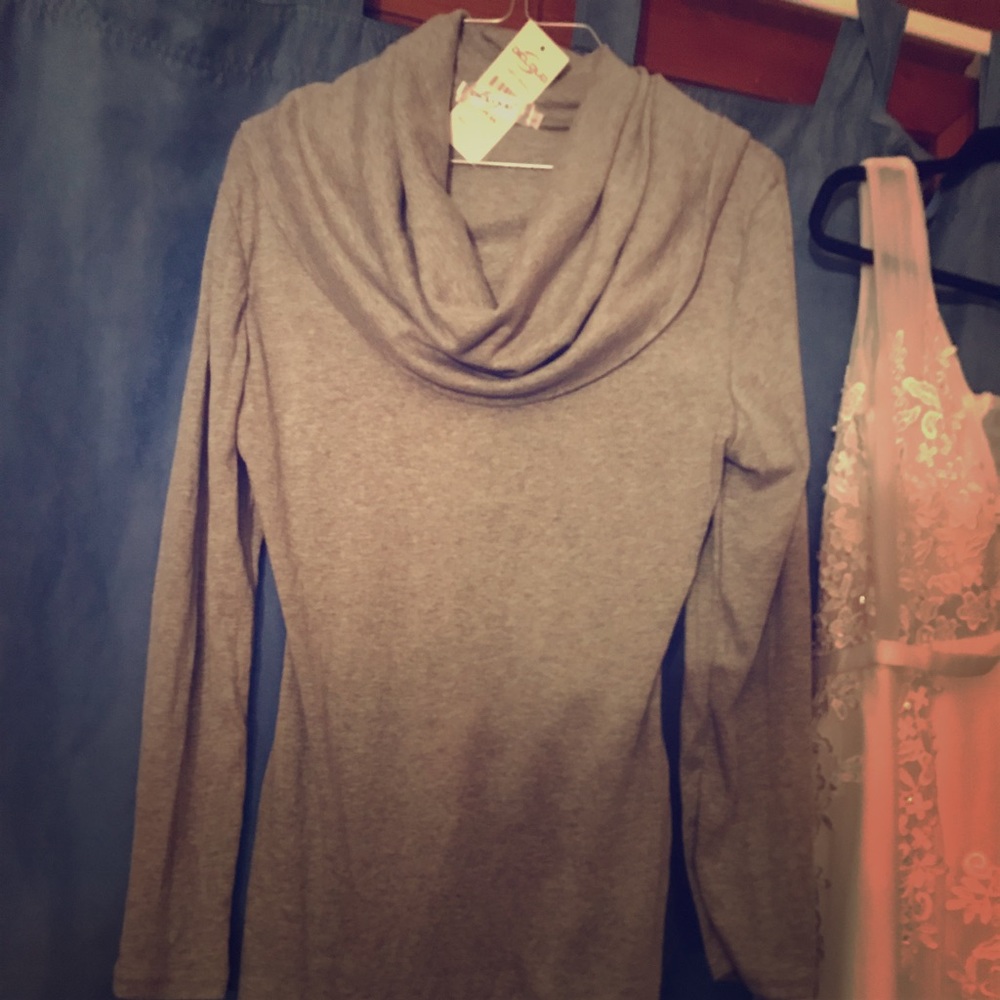 Oversized cowl neck sweater dress